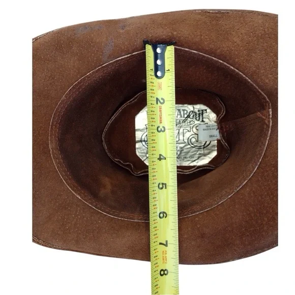 WALK ABOUT Leather Unisex Brown Made in Australia Hat Sz Small Safari Bush Hat - Picture 9 of 16